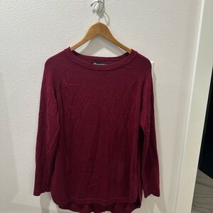 Women's Burgundy Crew Neck Sweater